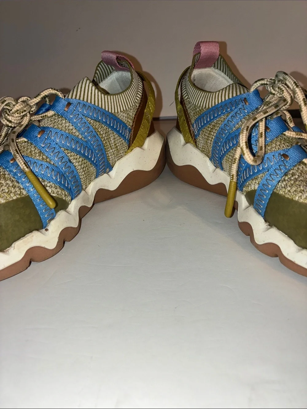Madewell Sneakers, Women’s size 9/Men’s size 7.5, Moss Green, Blue, Pink